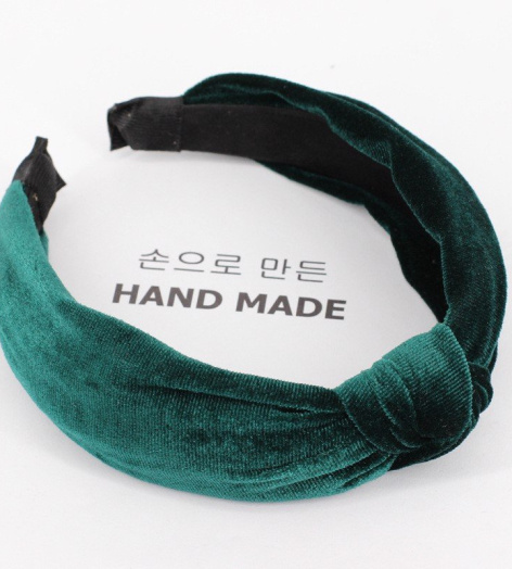 CÀI TÓC BĂNG ĐÔ THẮT NÚT VẢI NHUNG MÀU XANH -MÃ CT590