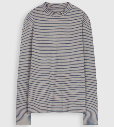 ÁO GIỮ NHIỆT NỮ CỔ TRUNG KẺ NGANG