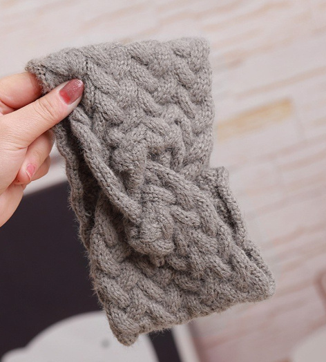 BĂNG ĐÔ TURBAN CÀI TÓC VẢI LEN CAO CẤP MÀU XÁM NHẠT TRƠN - MÃ BD512