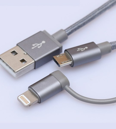 Dây cáp 2 in 1 Lightning và Micro USB 1 m M-Best DS089-TB