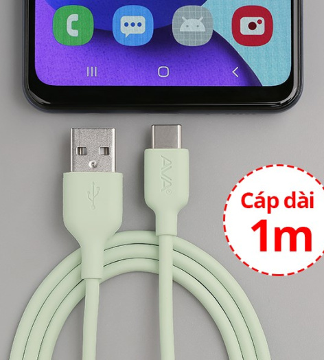 Cáp Type C 1m AVA DS449-TB Xanh lá