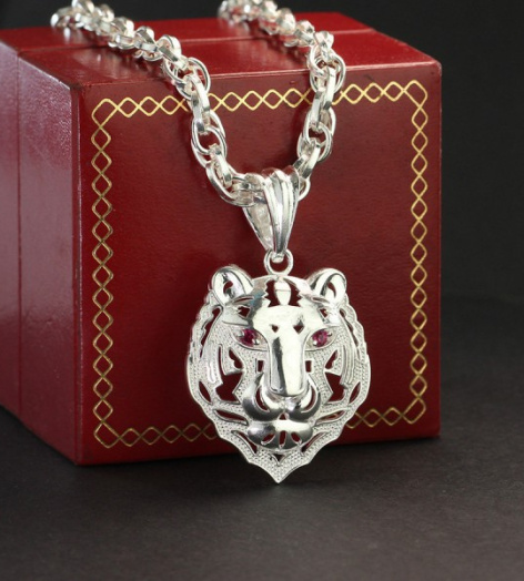 Dây chuyền bạc nam mặt Hổ cá tính DCA0022
