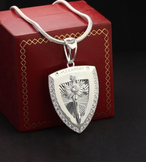 Dây chuyền bạc nam mặt khiên kiếm DCA0037