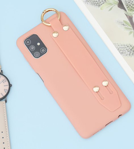 Ốp lưng Galaxy M51 Nhựa dẻo TPU PVC bracelet metal ring MEEKER Hồng nhạt