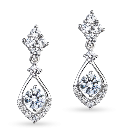 Bông tai Vàng trắng 10K đính đá ECZ Swarovski PNJ XMXMW000116