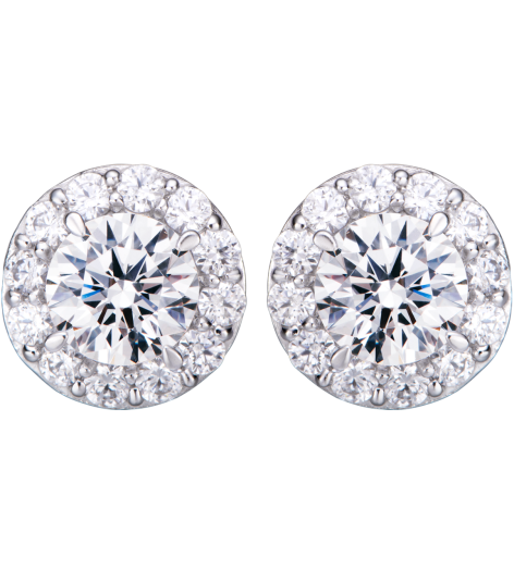 Bông tai Vàng trắng 10K đính đá ECZ Swarovski PNJ XMXMW000129