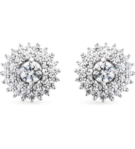 Bông tai Vàng trắng 10K đính đá ECZ Swarovski PNJ XMXMW000154