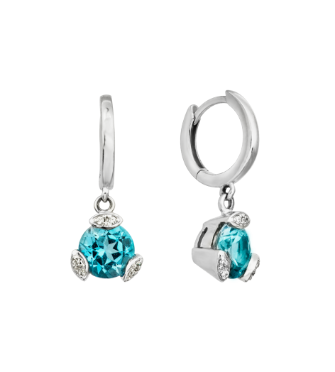 Bông tai Vàng trắng 14K đính đá Topaz PNJ TPXMW000078