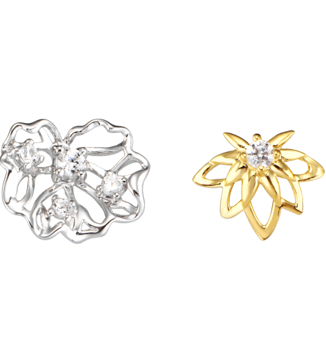Bông tai Vàng 10K đính đá ECZ Swarovski PNJ Hoa Sen XMXMC000042