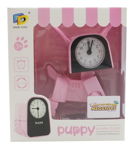 Đồng Hồ Để Bàn Biến Hình Chú Chó D622-H074A - Màu Hồng