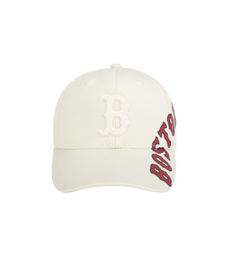 Mũ MLB Chunky Adjustable Cap Boston Red Sox Màu Trắng Sữa Họa Tiết Chữ Đỏ