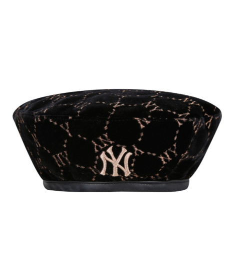 Mũ MLB Monogram Velvet Beret New York Yankees 32CPVG011-50L Màu Đen