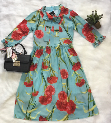 ĐẦM XÒE HỌA TIẾT BÔNG XINH XẮN - SD024