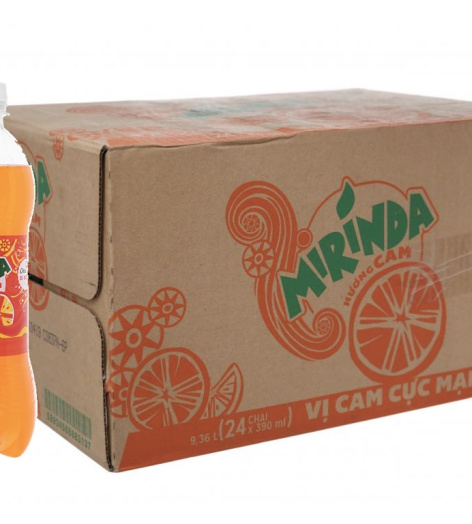 Thùng 24 chai nước ngọt Mirinda hương cam 390ml