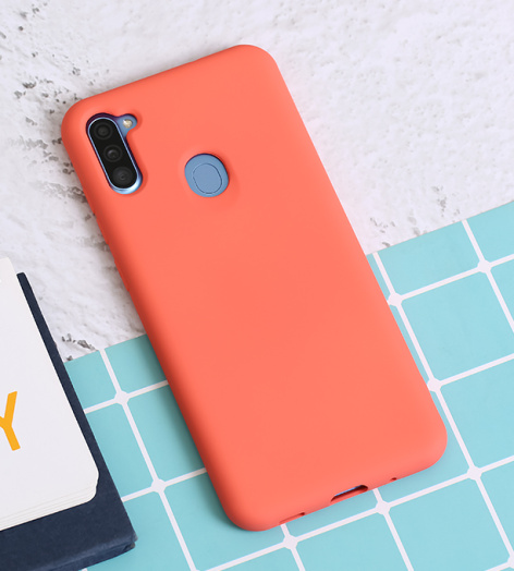 Ốp lưng Galaxy A11 Nhựa dẻo Artifical silicon MEEKER Hồng mẫu đơn