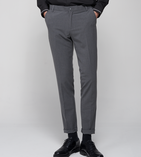 QUẦN TÂY CĂN BẢN FORM SLIMFIT QT019 MÀU XÁM CHUỘT