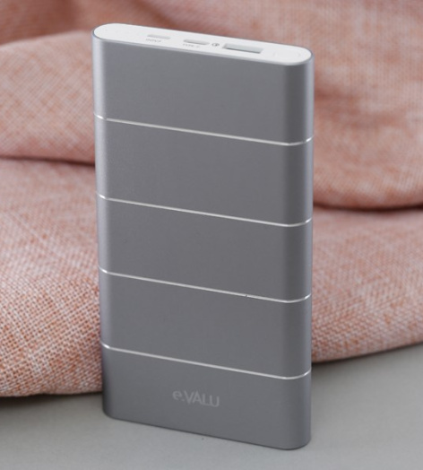 Pin sạc dự phòng Polymer 10.000 mAh QC 3.0 eValu PA F1 Air Nhôm Bạc