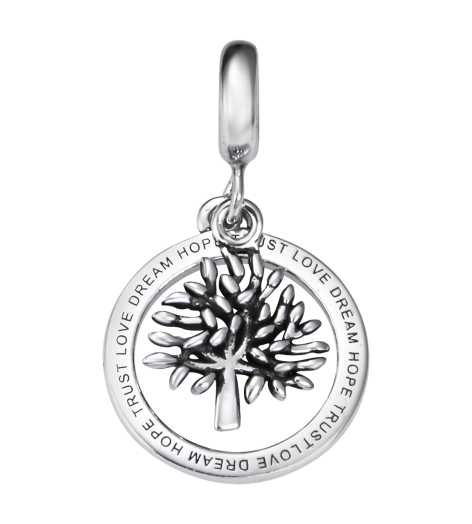 Hạt charm xỏ DIY PNJSilver họa tiết cây 0000K060155