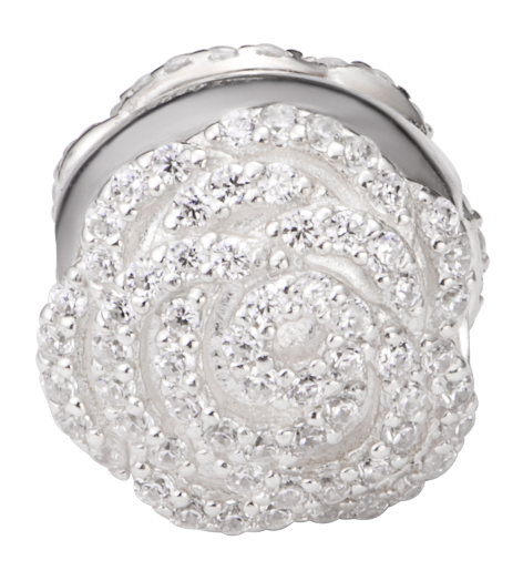 Hạt charm xỏ DIY PNJSilver hình tròn hoa văn XMXMK060050