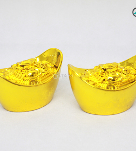 Set 2 thỏi vàng trang trí D10cm T-VANG-01