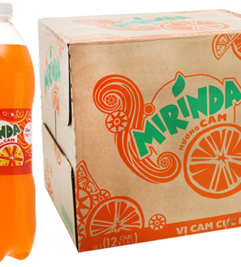 Thùng 12 chai nước ngọt Mirinda hương cam 1.5 lít