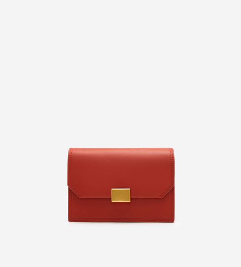 Túi Đeo Chéo Nắp Gập Khóa Cài Kim Loại - SHO 0172 - Màu Cam Đậm