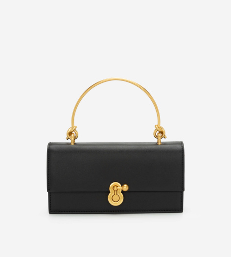 Túi Xách Tay Quai Kim Loại Khóa Gạt - SAT 0257 - Màu Đen