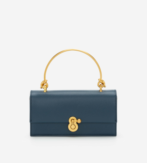 Túi Xách Tay Quai Kim Loại Khóa Gạt - SAT 0257 - Màu Xanh Dương