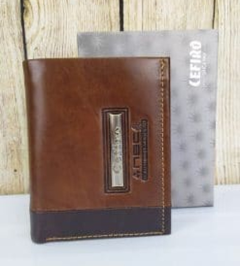 Ví da nam Cefiro viền chỉ nổi độc đáo 