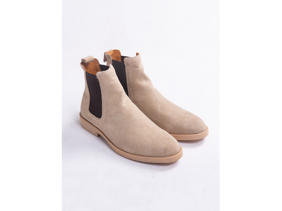 GIÀY CHELSEA BOOT DA LỘN MÀU XÁM 