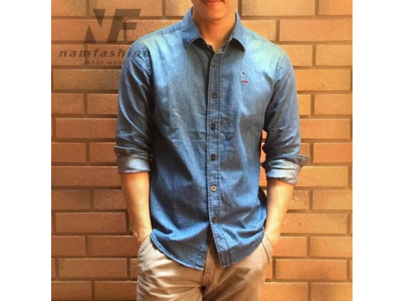  Sơ mi bò dài tay hàng hiệu Levis màu xanh nhạt